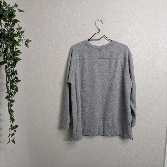 Soft Surroundings Urban Chic Pullover Sweatshirt  Gray Side Zips Laser Cutout 1X - Picture 3 of 10